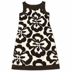 AGB Dress Womens Size 8 Brown Ivory Abstract Floral Sheath Sleeveless Career